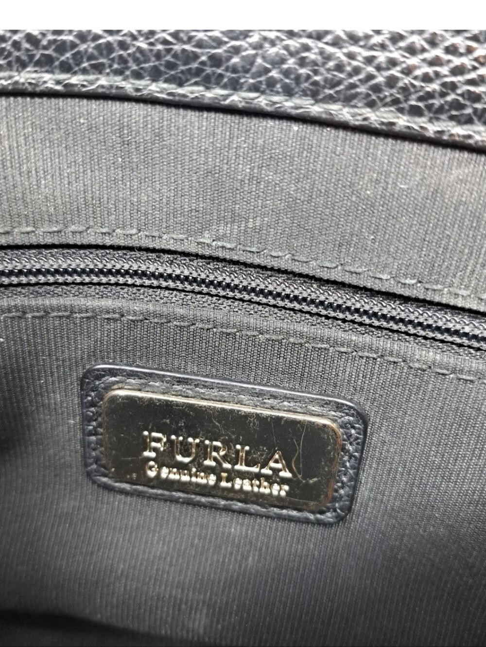 Furla Joanne Pebbled Leather  Bag - Black - Picture 9 of 10